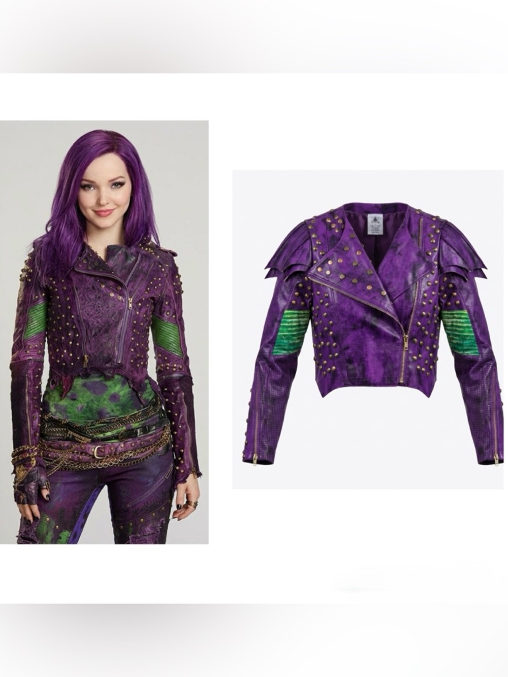Disney Store Descendants 2 Mal Moto Jacket Purple Size 7/8